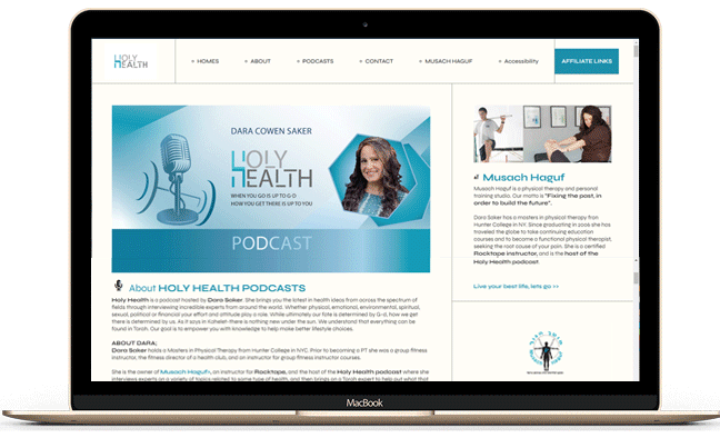 sample of Holy Health Podcast site
